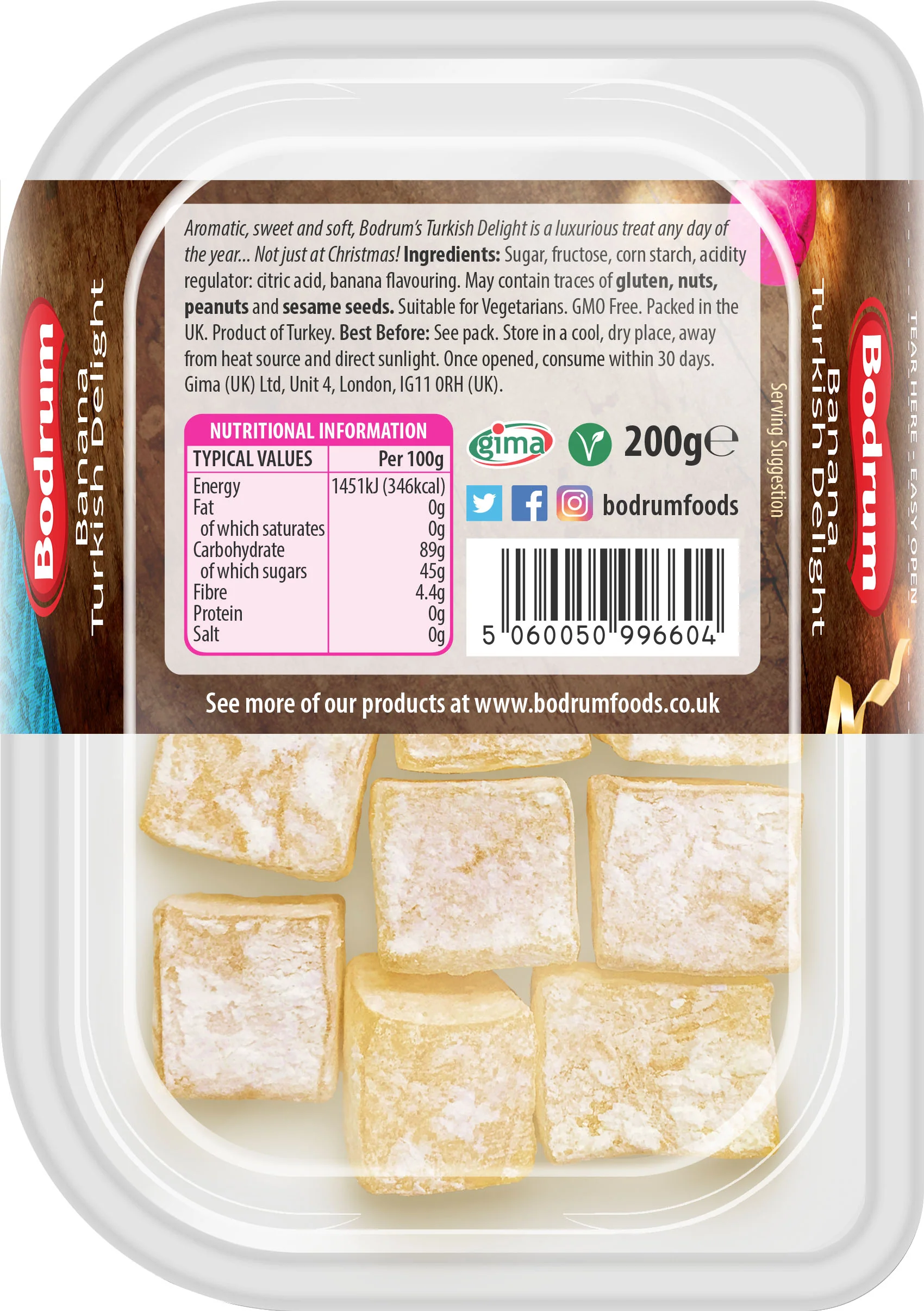 Bodrum Banana Turkish Delight 200g - Image 2