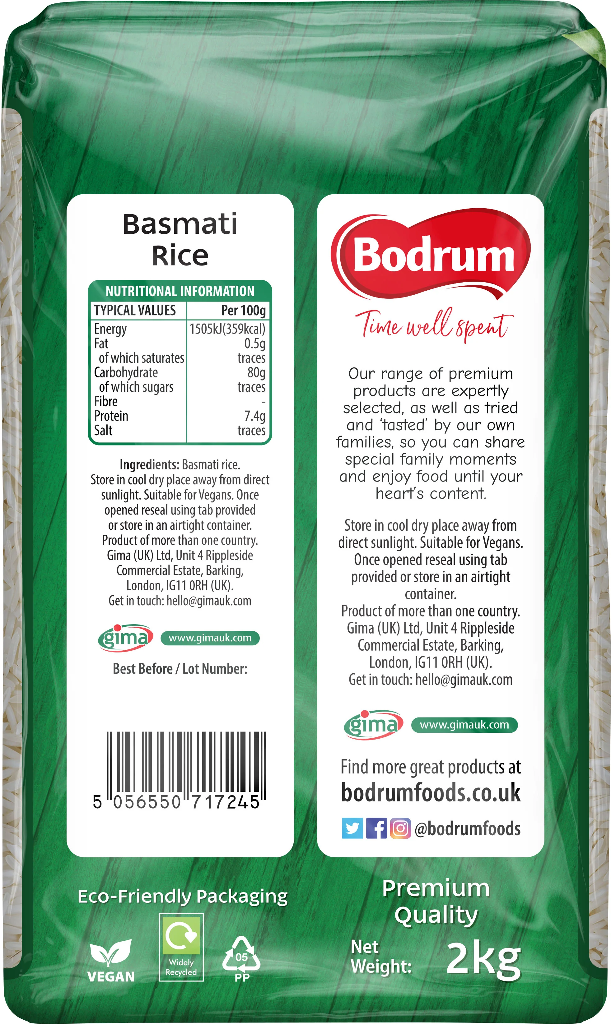 Bodrum Basmati Rice 2kg - Image 2