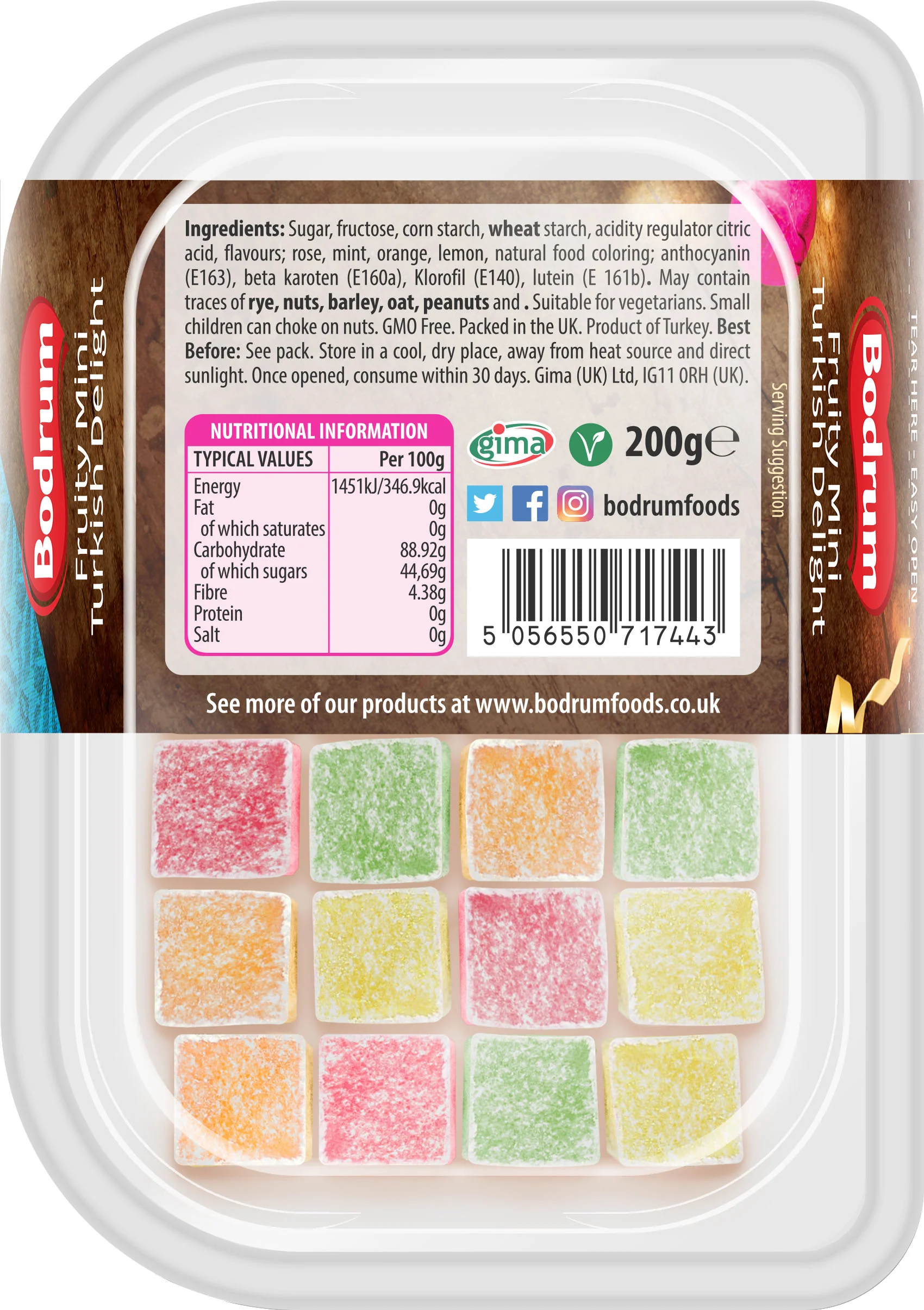 Bodrum Turkish Delight Fruity Mini 200g - Image 2