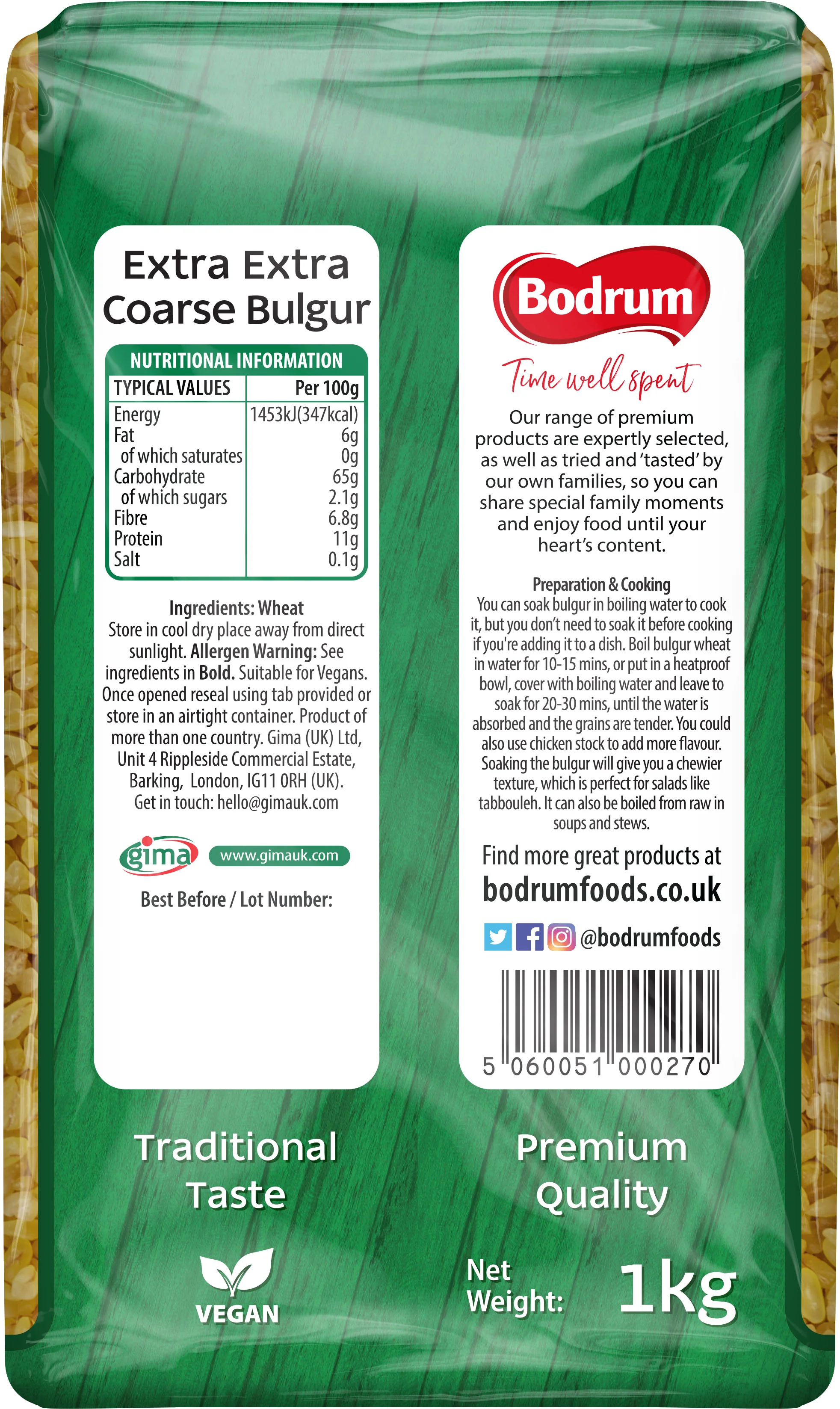 Bodrum Extra Extra Coarse Bulgur 1kg - Image 2