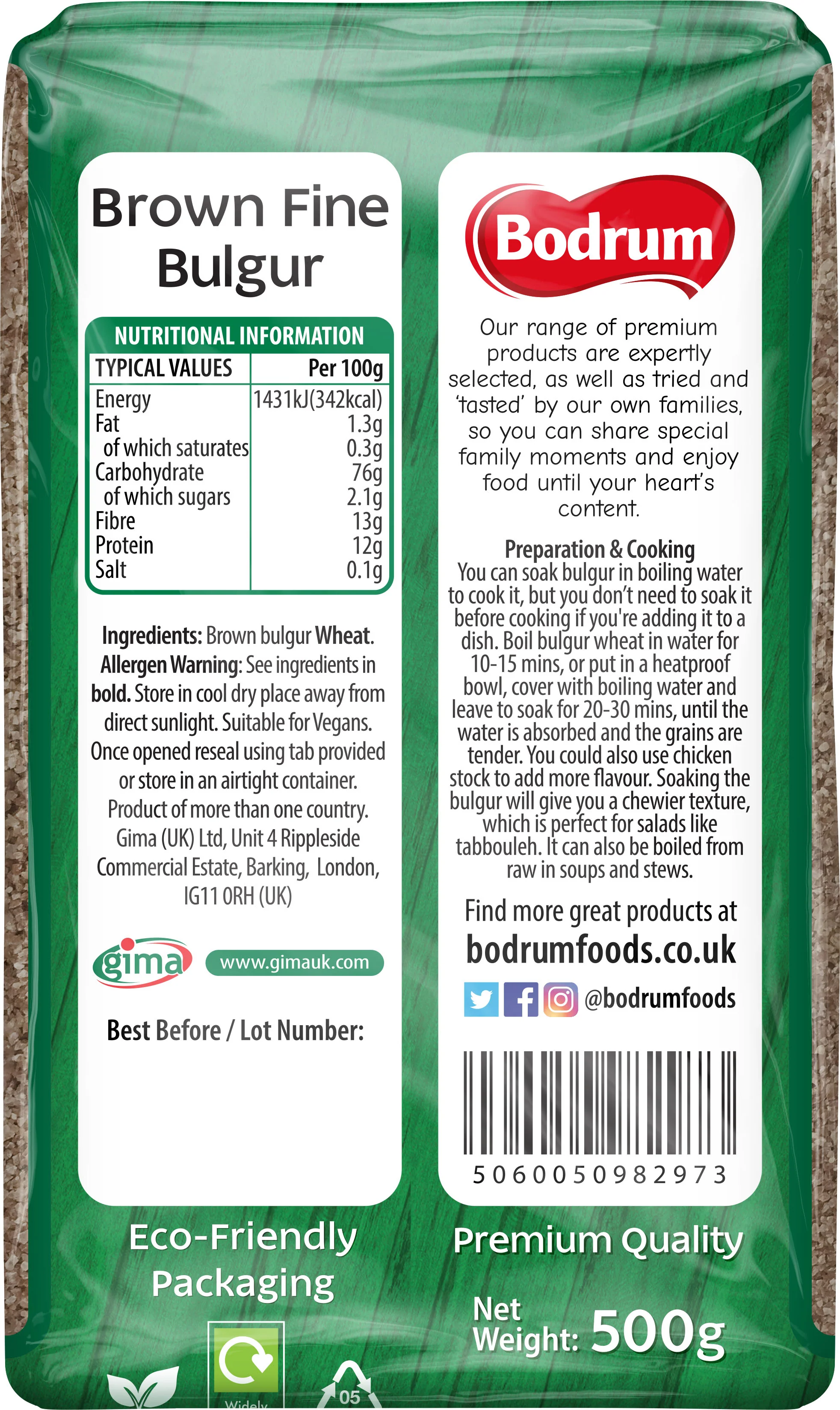 Bodrum Fine Brown Bulgur 500g - Image 2