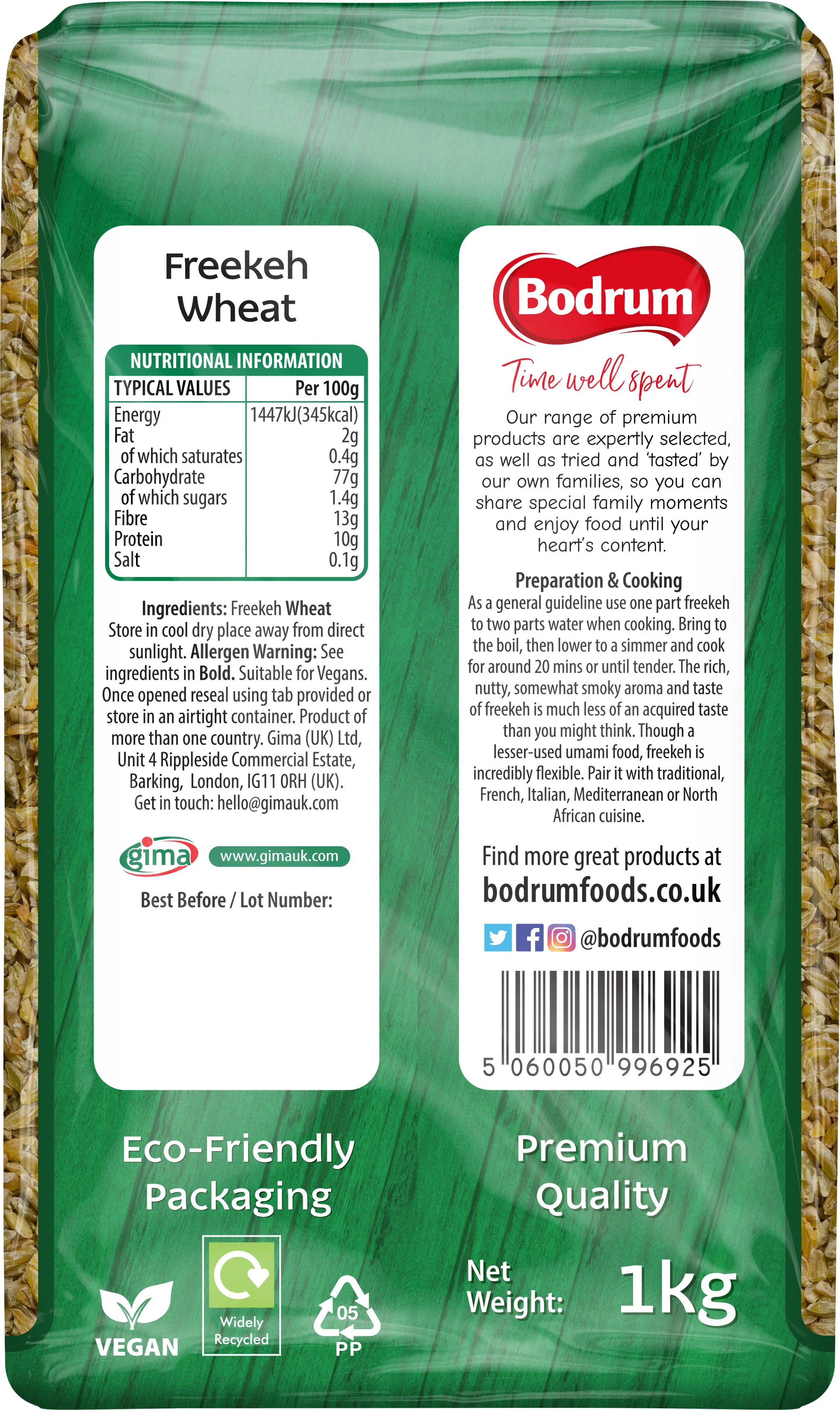 Bodrum Freekeh Wheat 1kg - Image 2