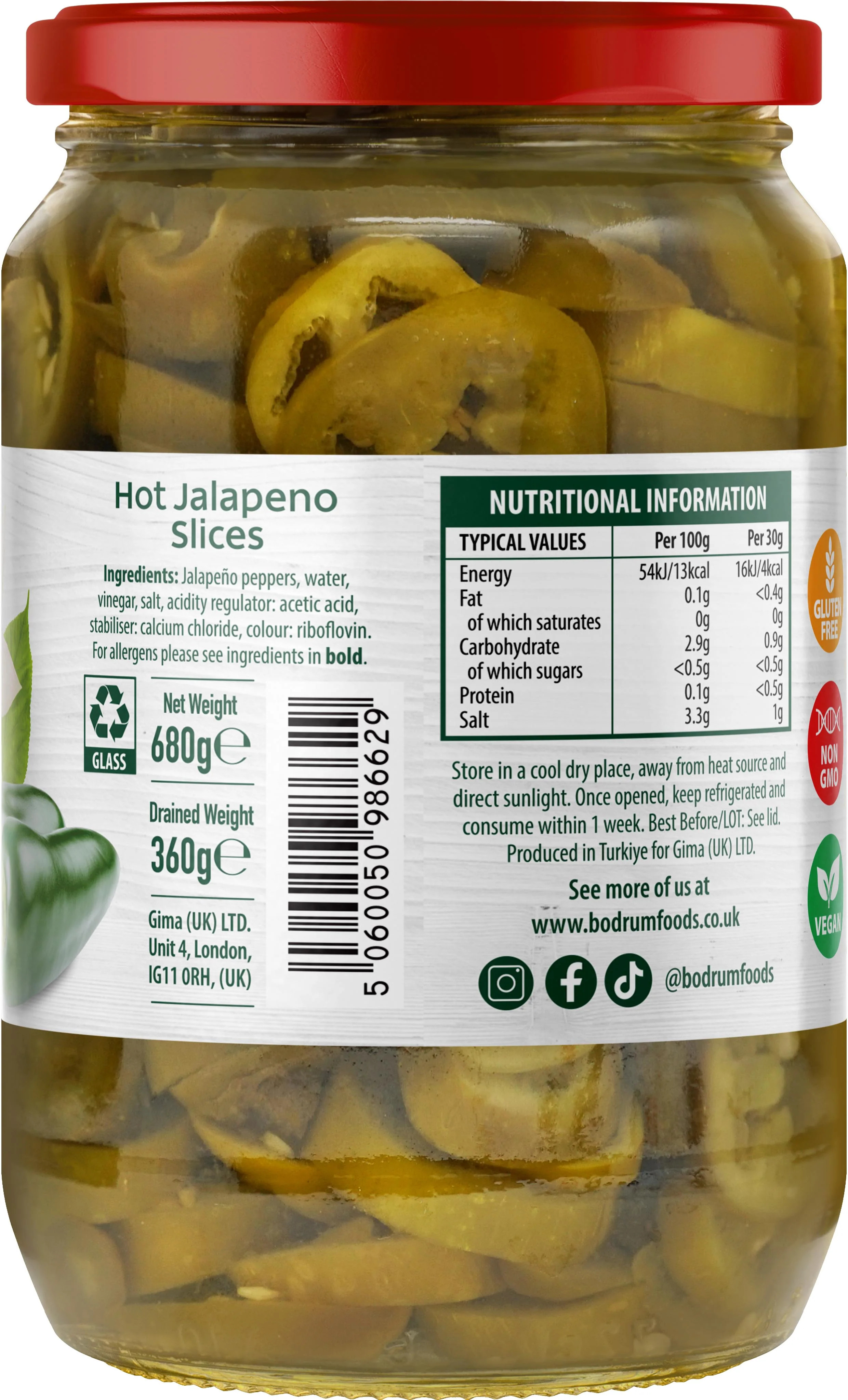Bodrum Jalapeno Slices 680g - Image 2