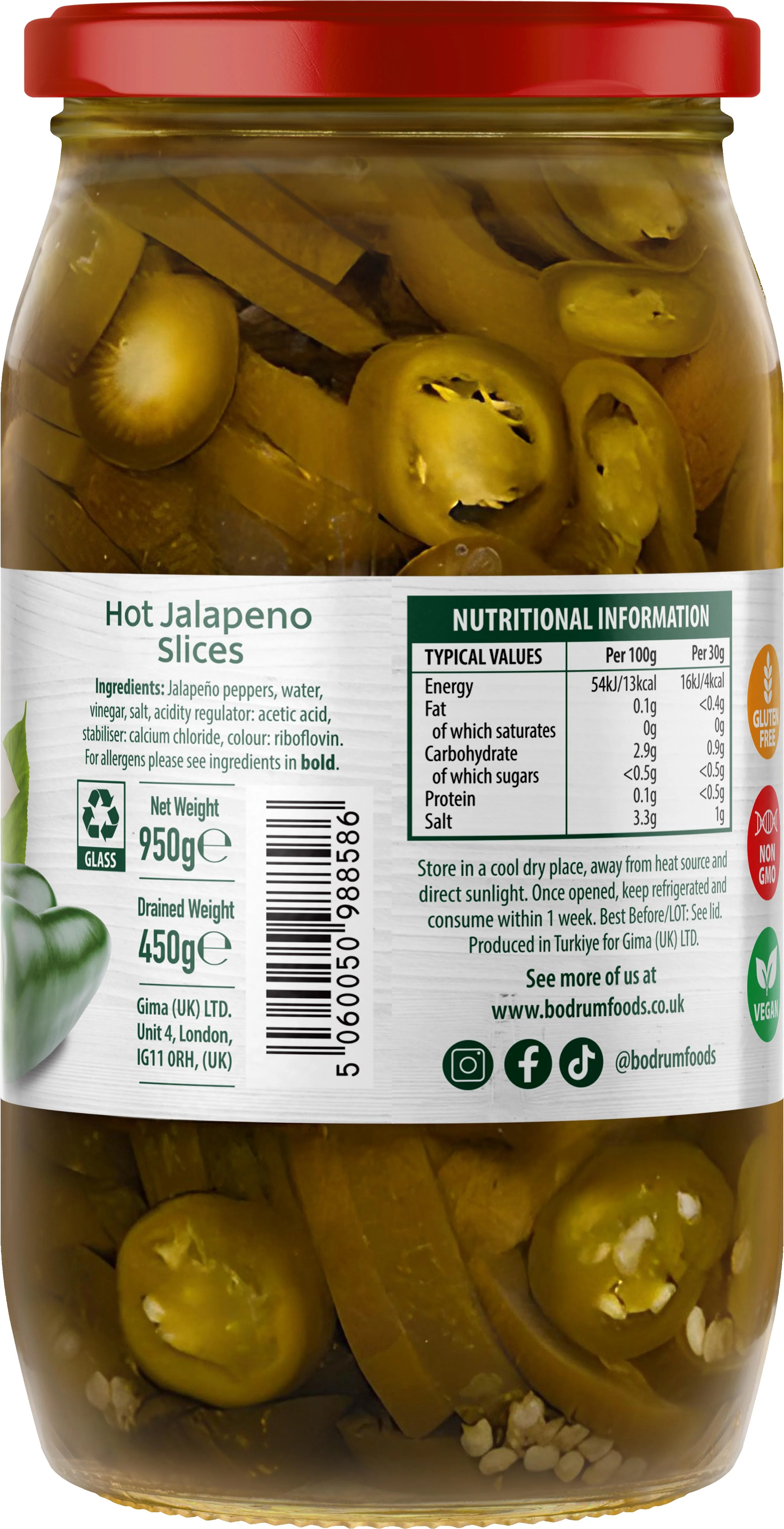 Bodrum Jalapeno Slices 940g - Image 2
