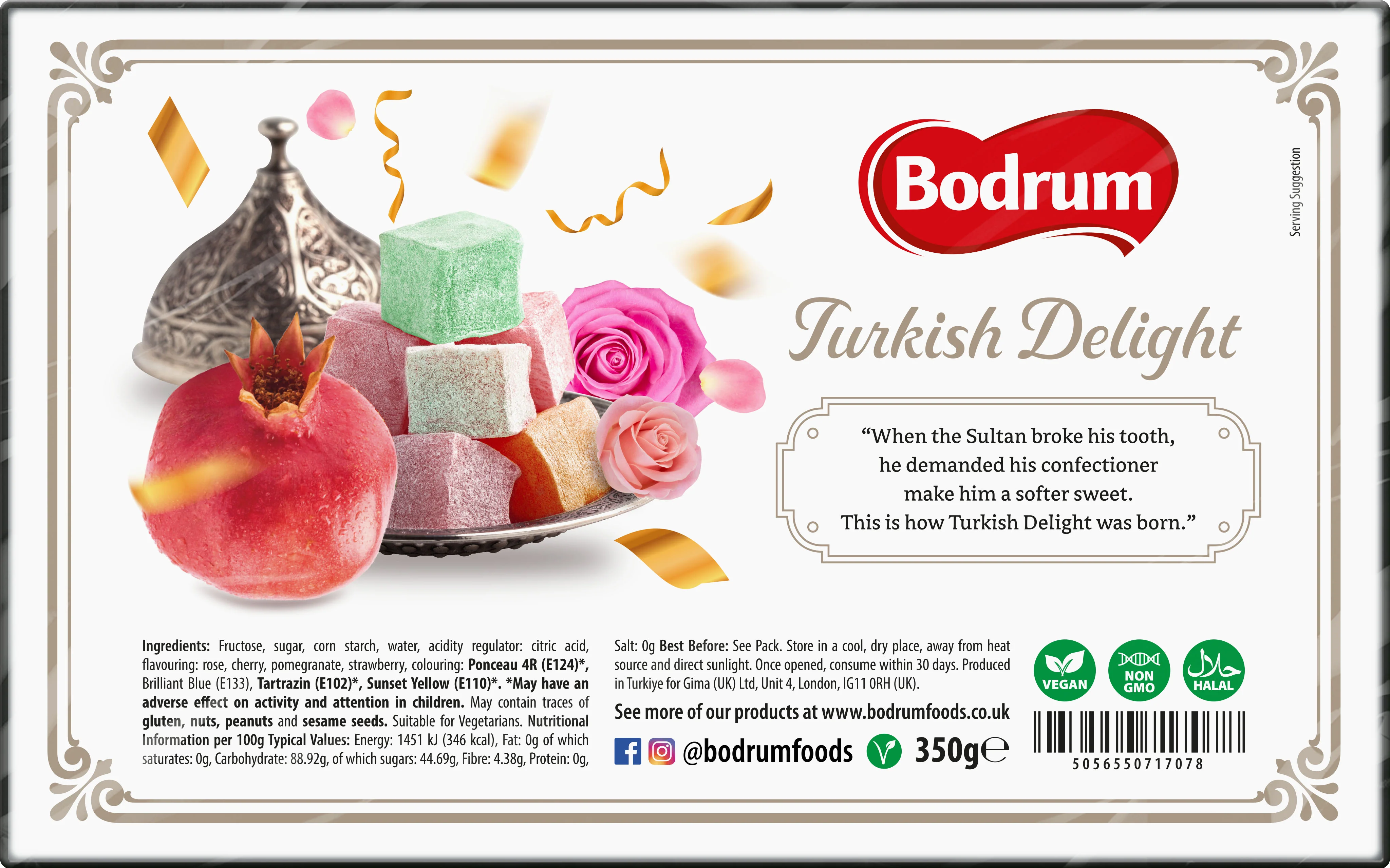 Bodrum Luxury Turkish Delight Red Mix 350g - Image 2