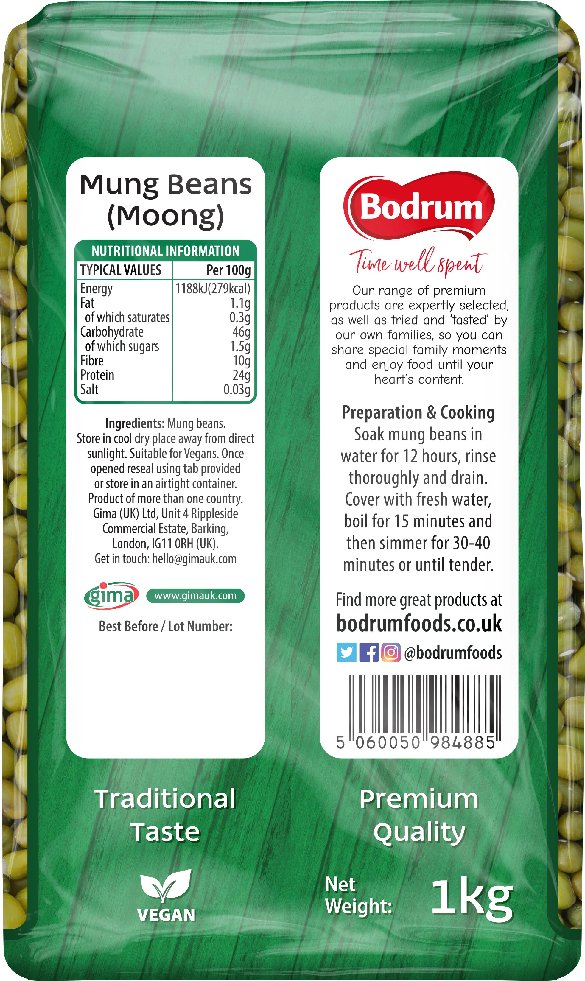Bodrum Mung Beans 1kg - Image 2