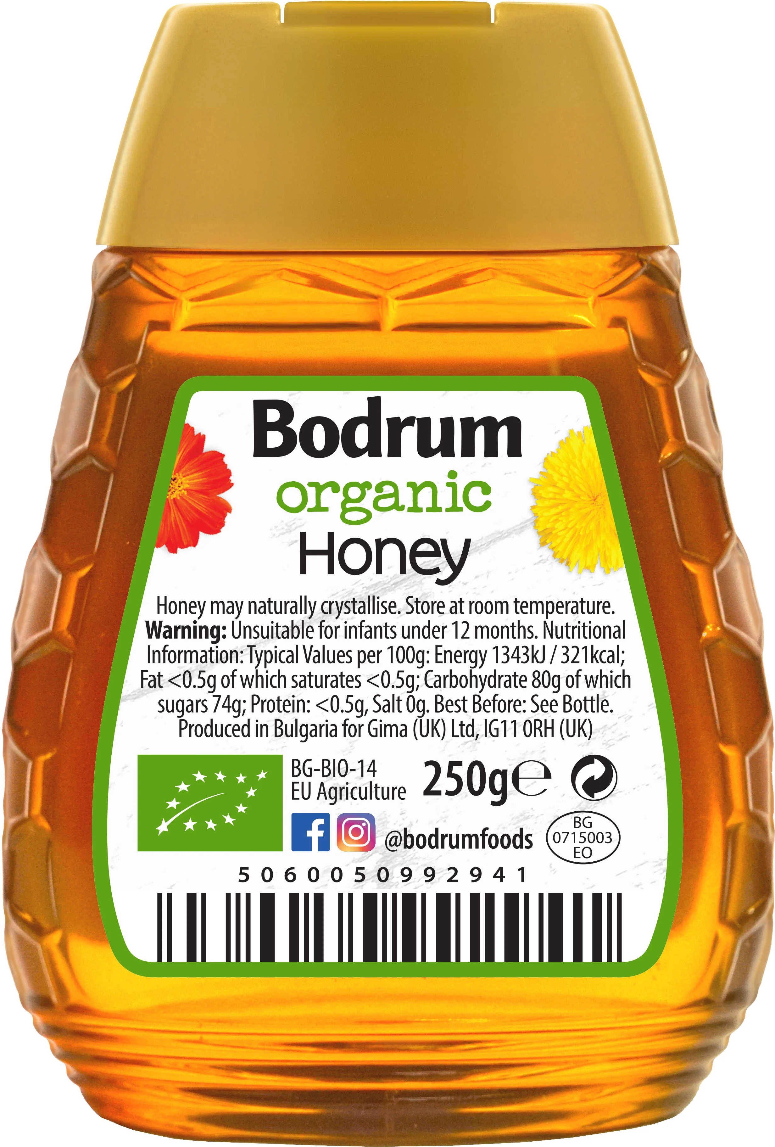 Bodrum Organic Squeezable Honey 250g - Image 2