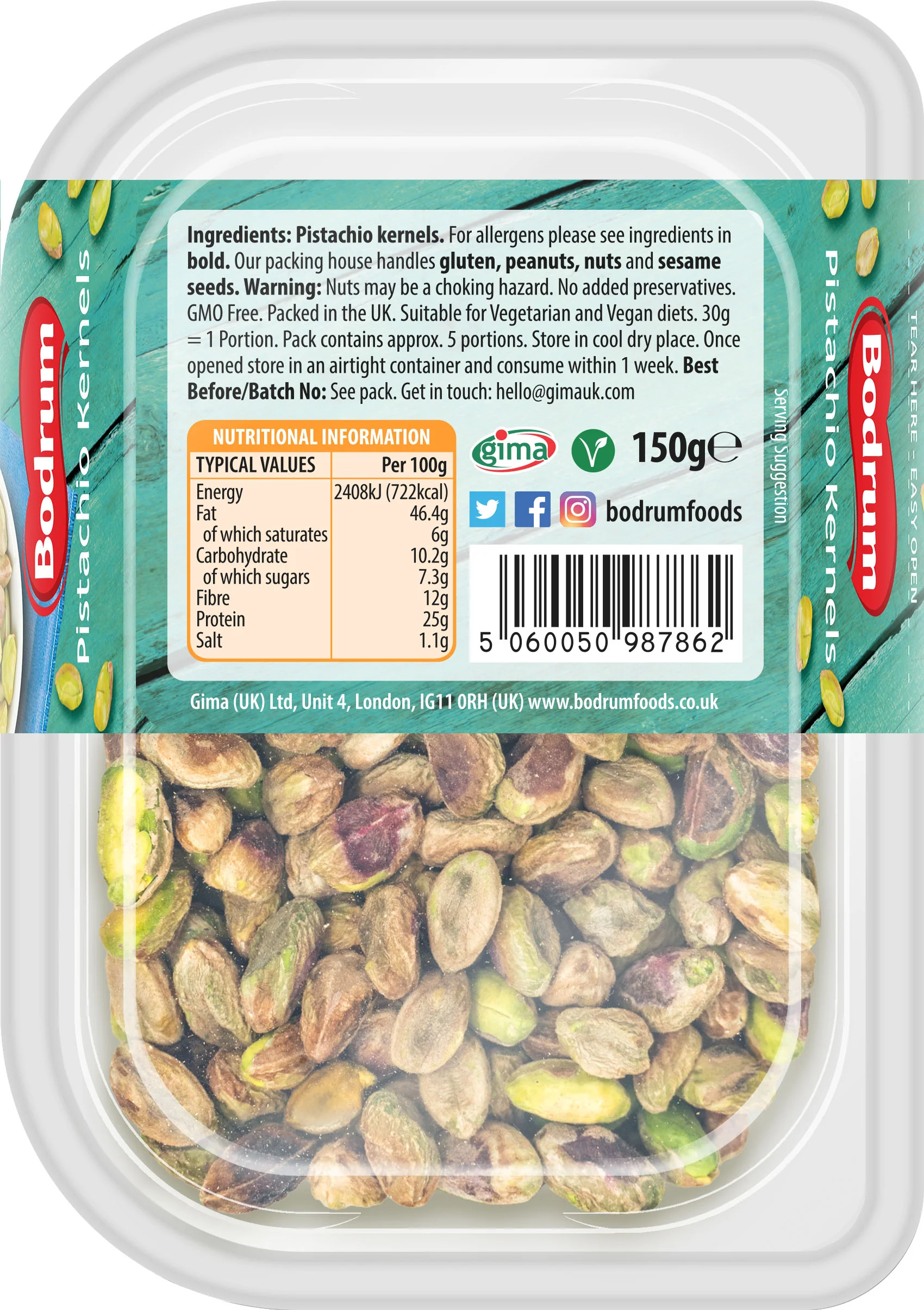 Bodrum Pistachio Kernels 150g - Image 2