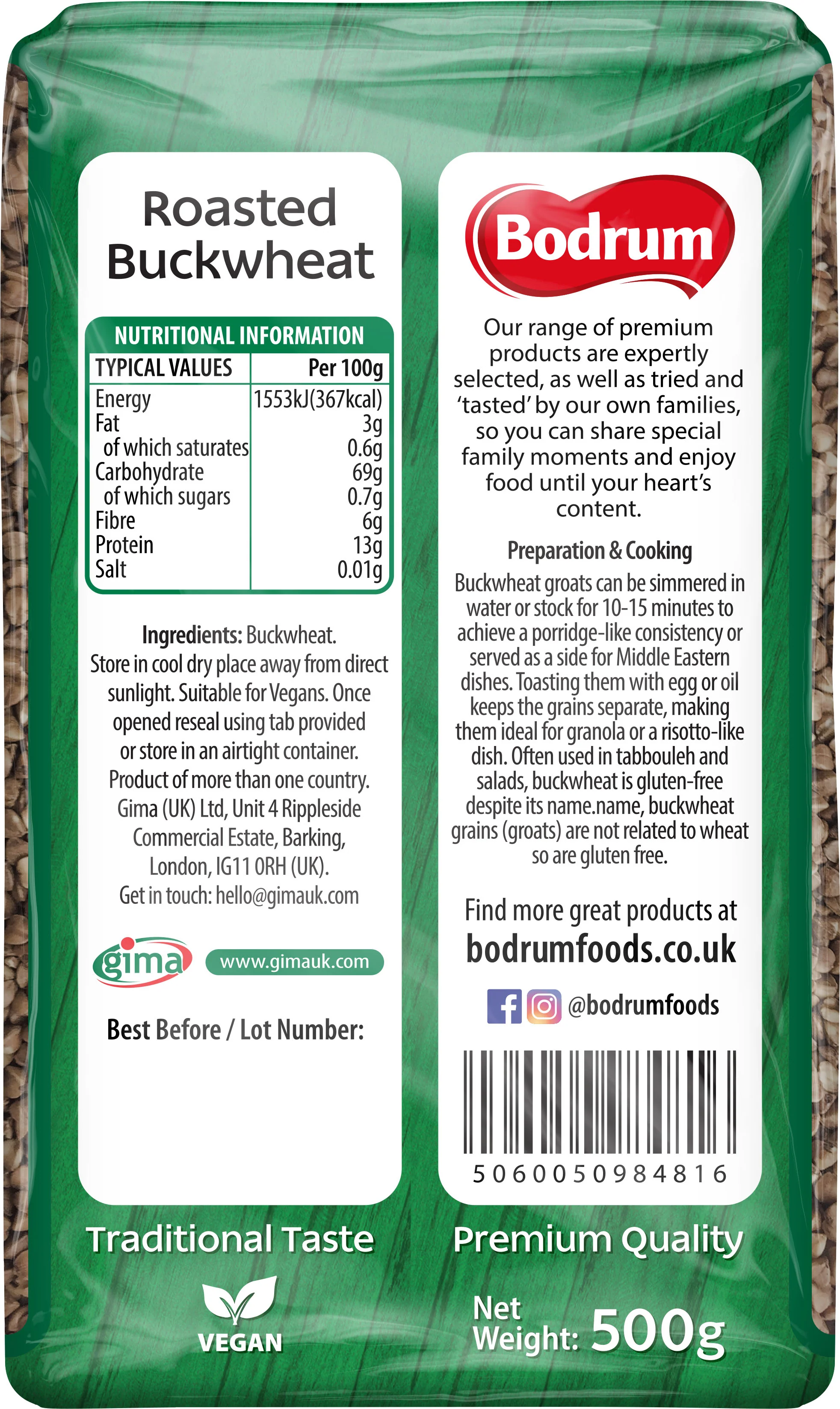 Bodrum Roasted Buckwheat 500g - Image 2