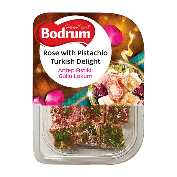 Bodrum Rose & Pistachio Turkish Delight 200g