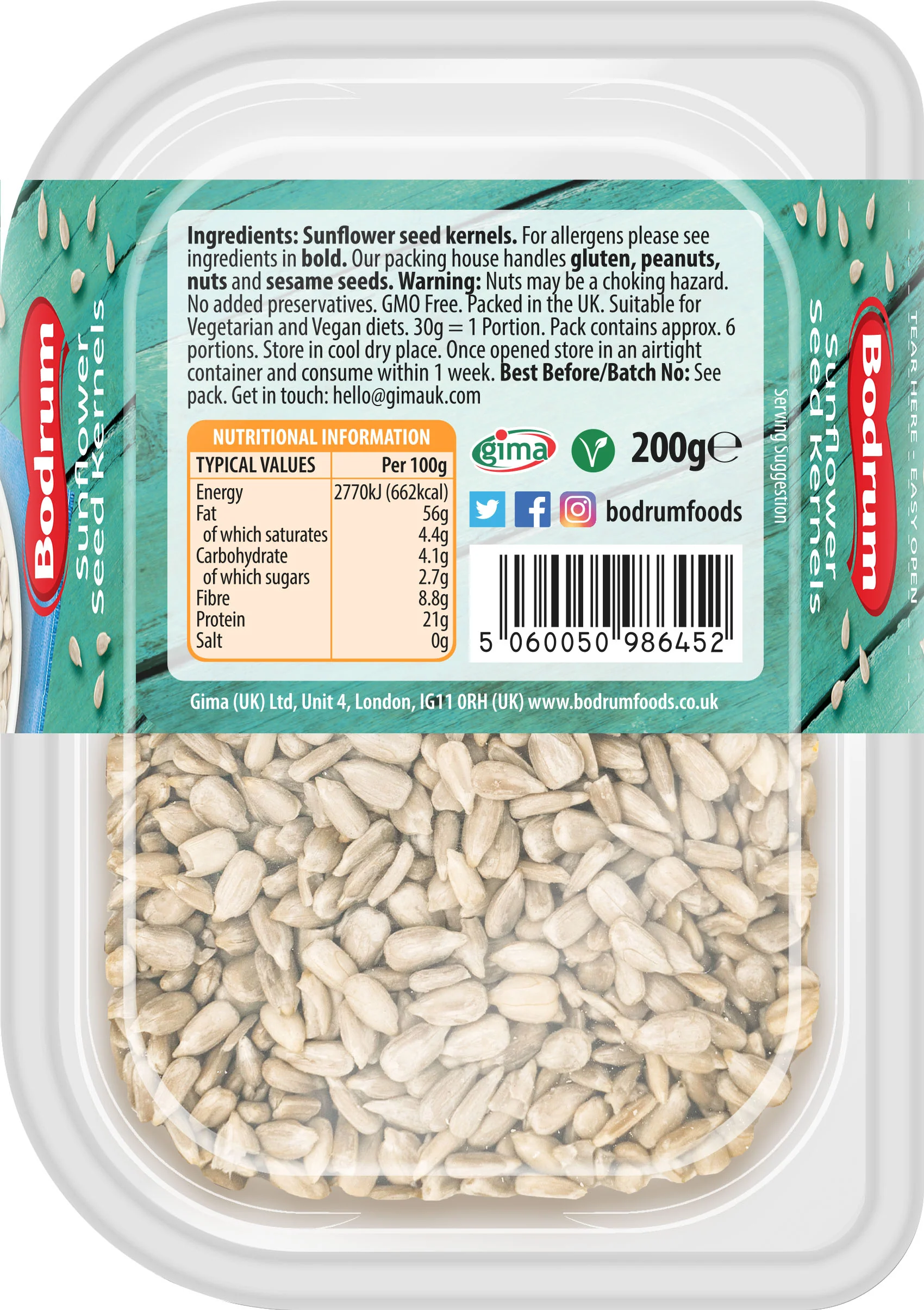 Bodrum Sunflower Seeds Kernels 200g - Image 2