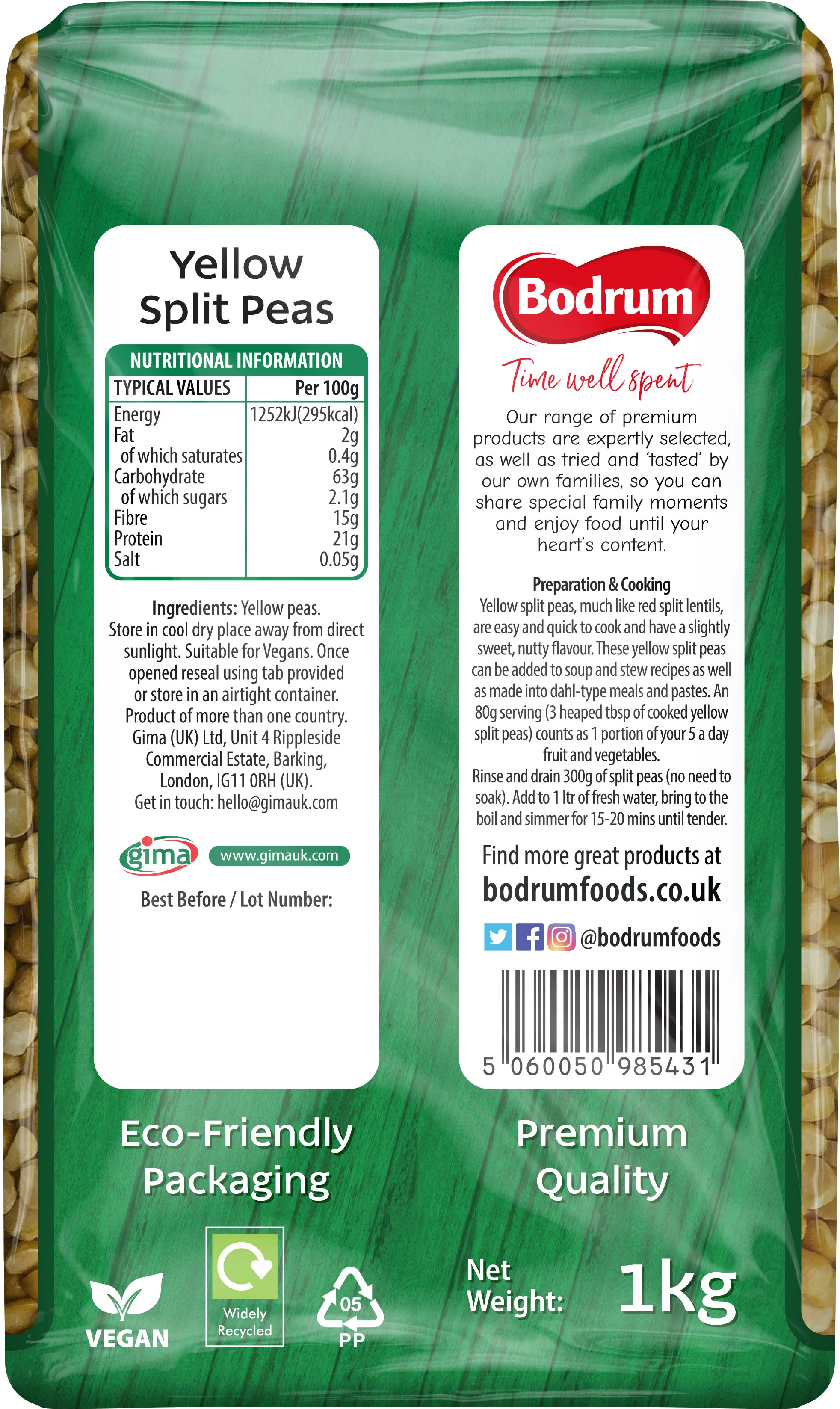 Bodrum Yellow Split Peas 1kg - Image 2