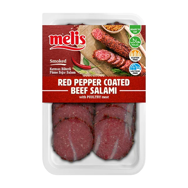 Melis Sliced Smoked Beef Salami with a Red Pepper Flake Edge 80g