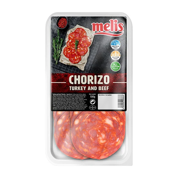 Melis Sliced Turkey & Beef Chorizo 100g
