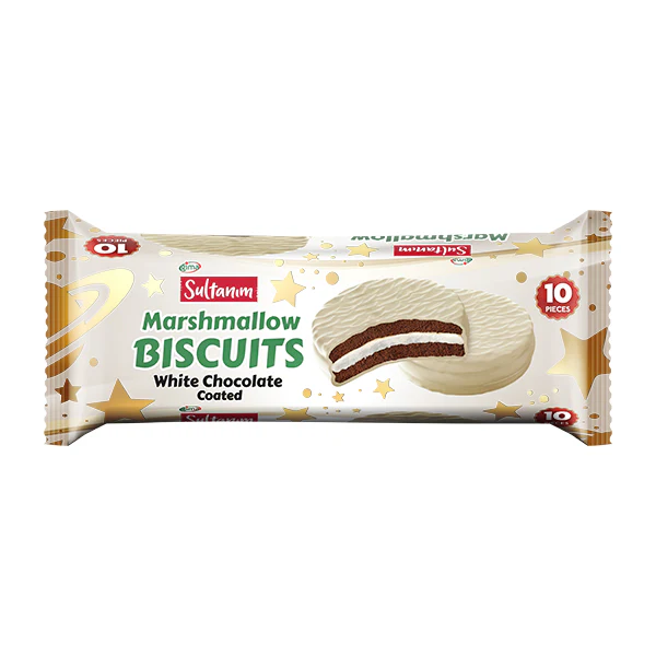 Sultanim White Chocolate Coated Marshmallow Biscuits 220g
